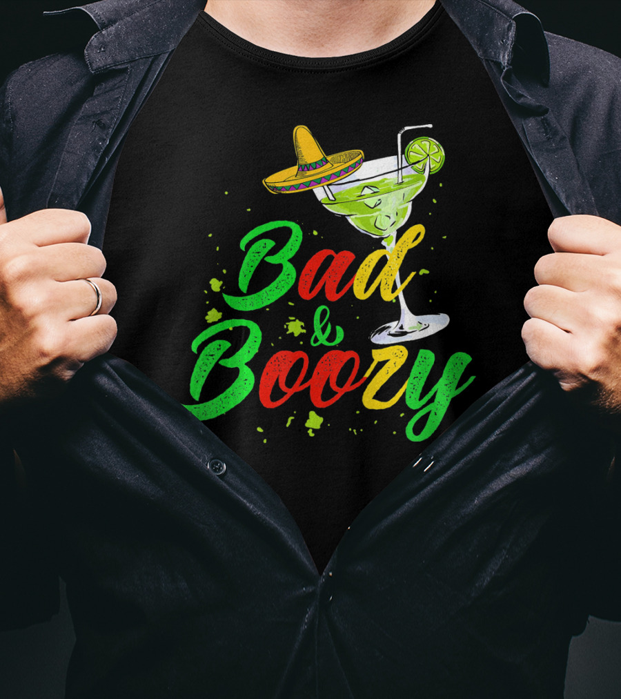 Cinco De Mayo Bad And Boozy Sombrero Margarita Lime Drink T-Shirt