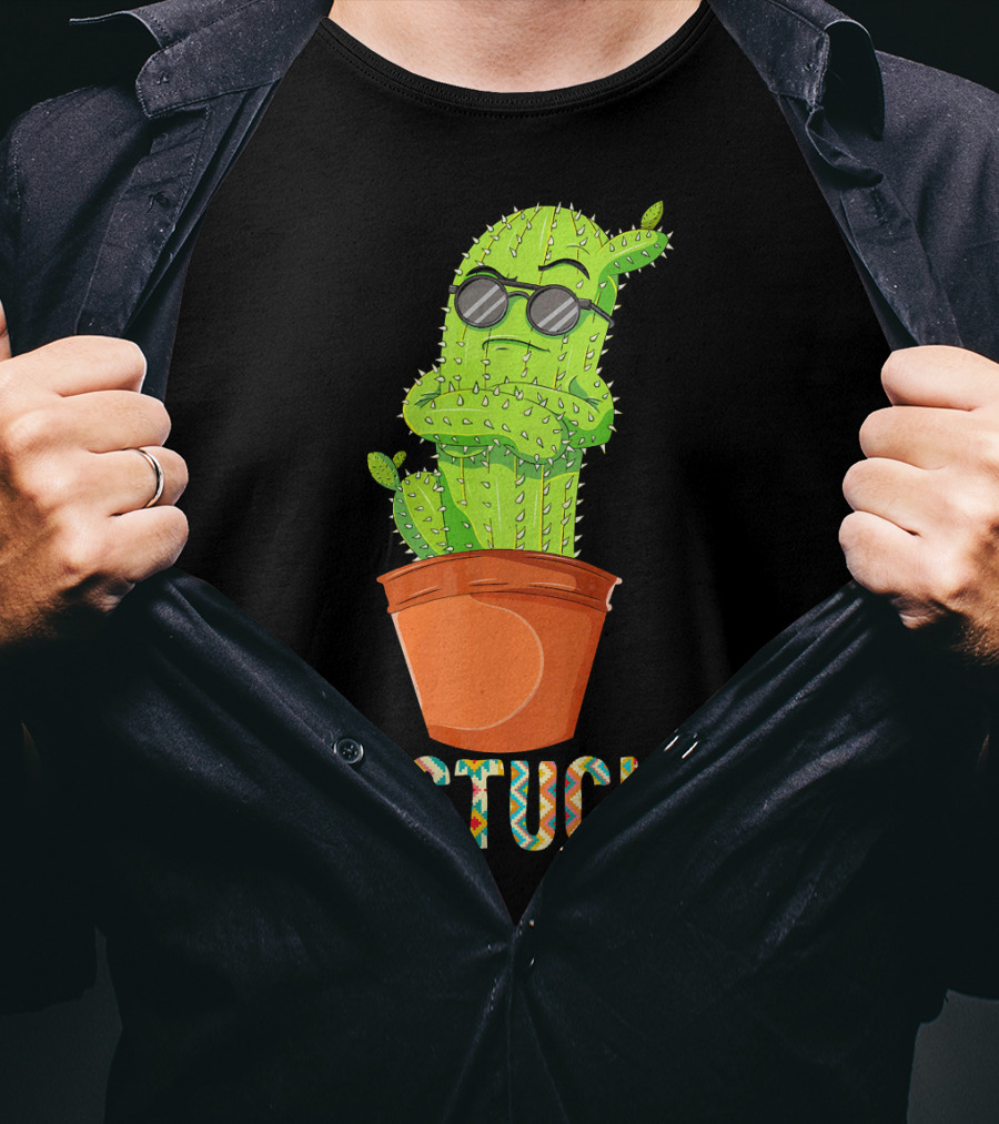 Mamacita Cactus Cactucita Cinco De Mayo Cactus With Sunglasses In Pot T-Shirt