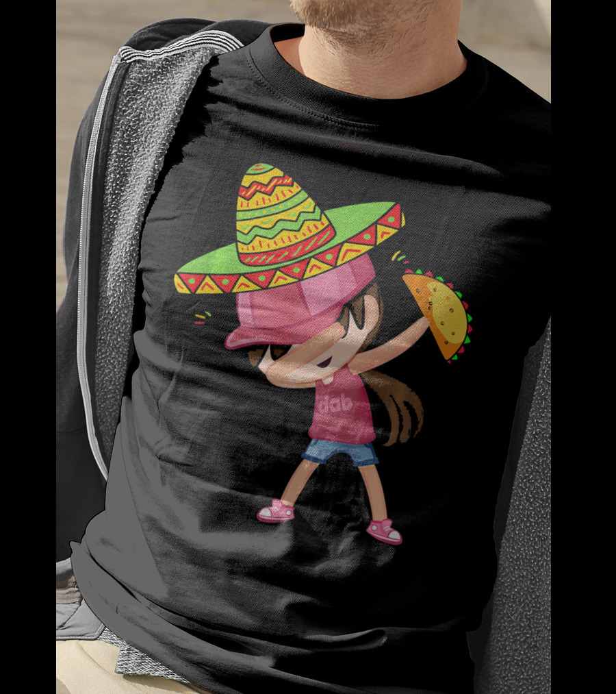 Funny Girl Dab Taco Sombrero Cinco De Mayo T-Shirt