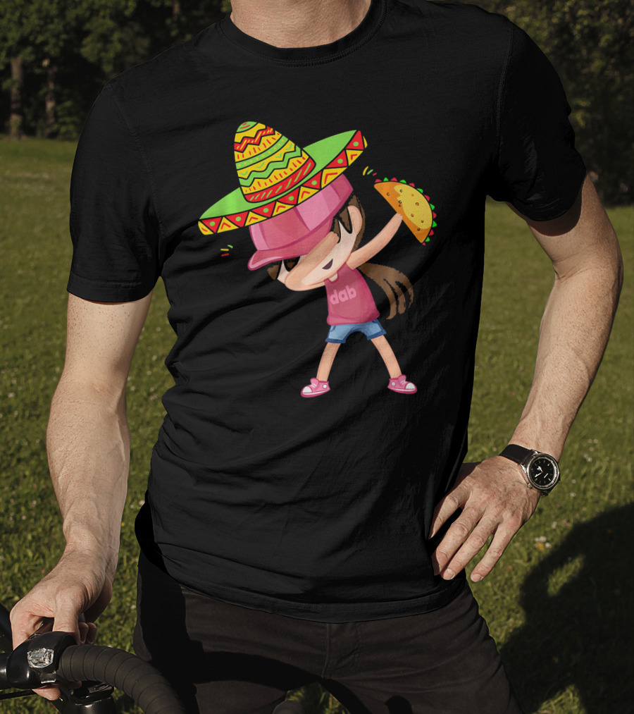 Funny Girl Dab Taco Sombrero Cinco De Mayo T-Shirt