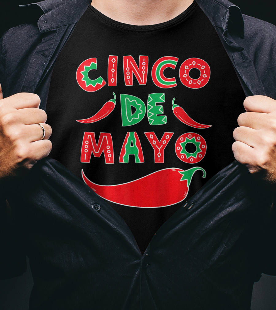 Cinco De Mayo Red And Green Peppers T-Shirt