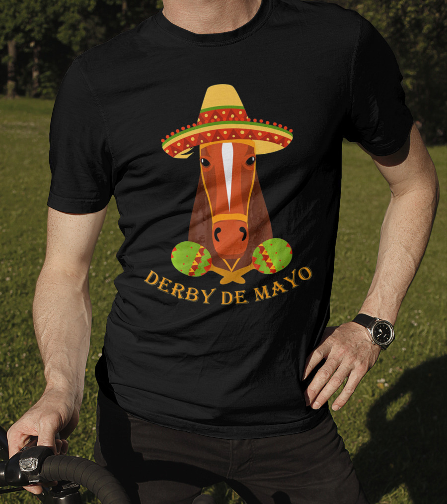 Derby De Mayo Kentucky Horse Race Fiesta Sombrero Maracas T-Shirt