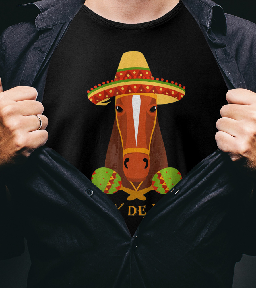 Derby De Mayo Kentucky Horse Race Fiesta Sombrero Maracas T-Shirt