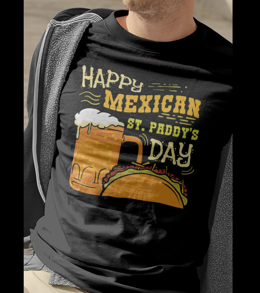 Happy Mexican St. Paddy's Day Beer Mug With Taco T-Shirt