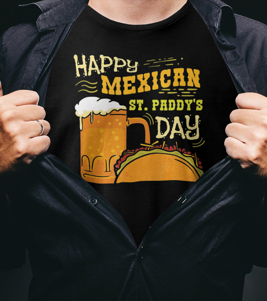 Happy Mexican St. Paddy's Day Beer Mug With Taco T-Shirt