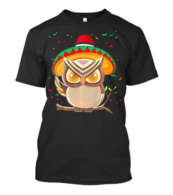 Cute Night Owl Sombrero Cinco De Mayo 5th Of May T-Shirt