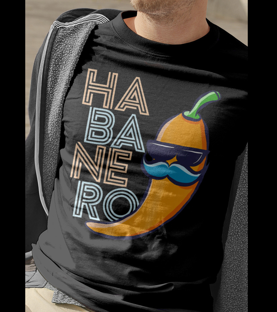 Habanero Lover Emoji Cinco De Mayo Mustache Pepper T-Shirt