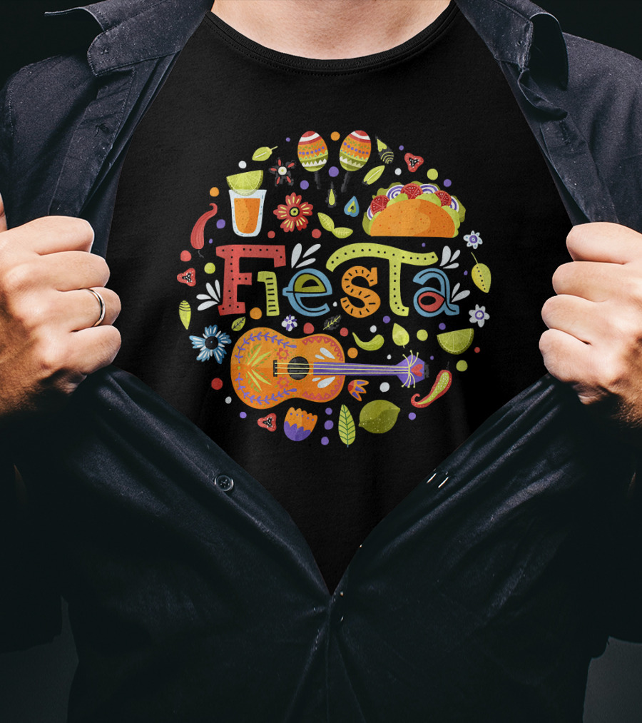 Fiesta Cinco De Mayo Mexican Party Guita T-Shirt