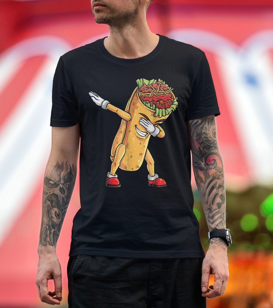 Cinco de Mayo Dabbing Burrito Character Fun T-Shirt