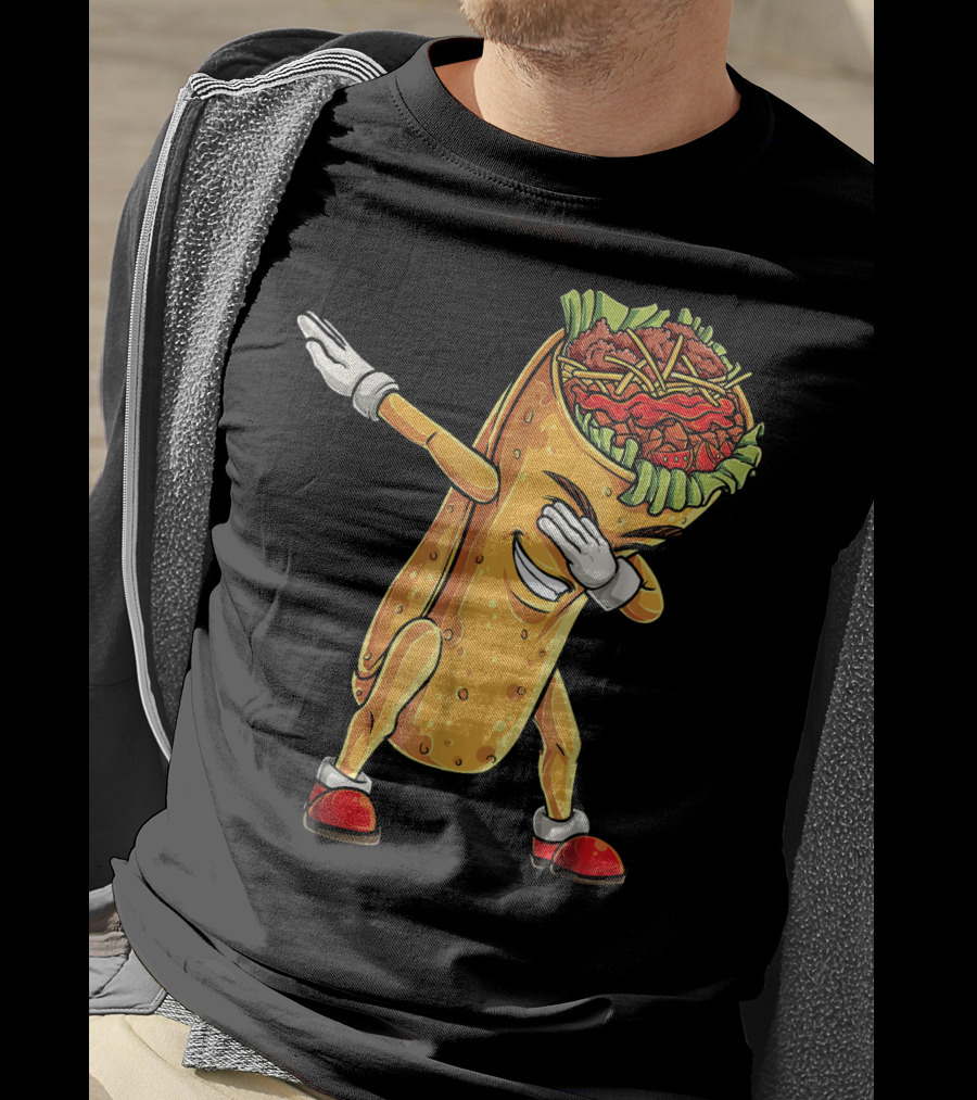 Cinco De Mayo Dabbing Burrito Character Fun T-Shirt