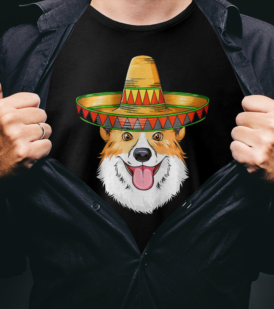 Corgi Cinco De Mayo Mexican Sombrero T-Shirt