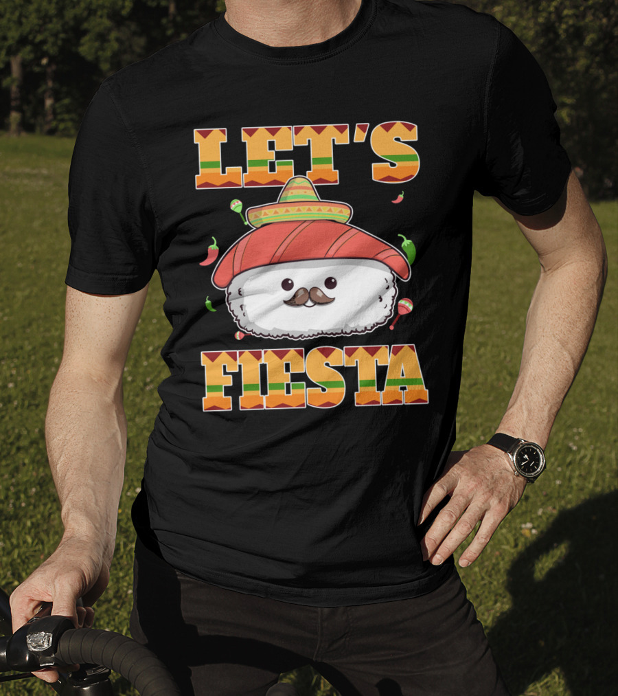 Let's Fiesta Sushi Cinco De Mayo Mexican Sombrero Cute Sushi T-Shirt