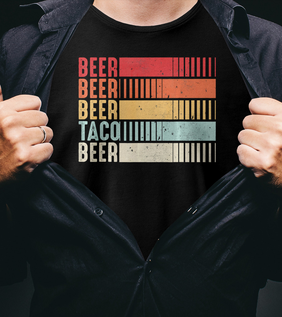 Beer Beer Beer Taco Beer Funny Mexican Cinco T-Shirt