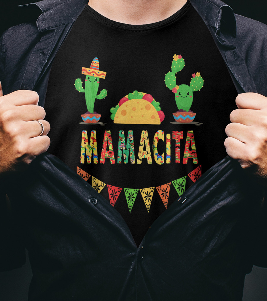Mamacita Mexican Fiesta Cactus Taco T-Shirt