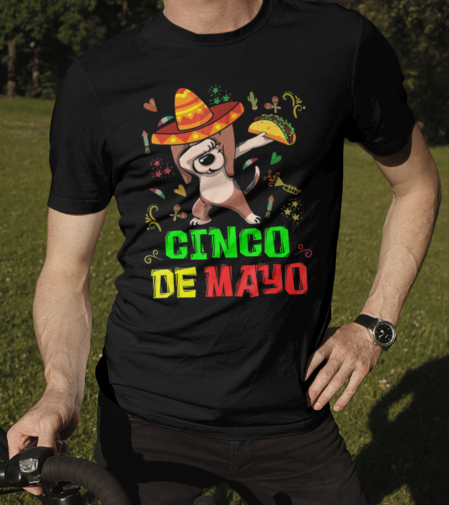 Cinco De Mayo Dabbing Taco Fiesta Dog Sombrero T-Shirt