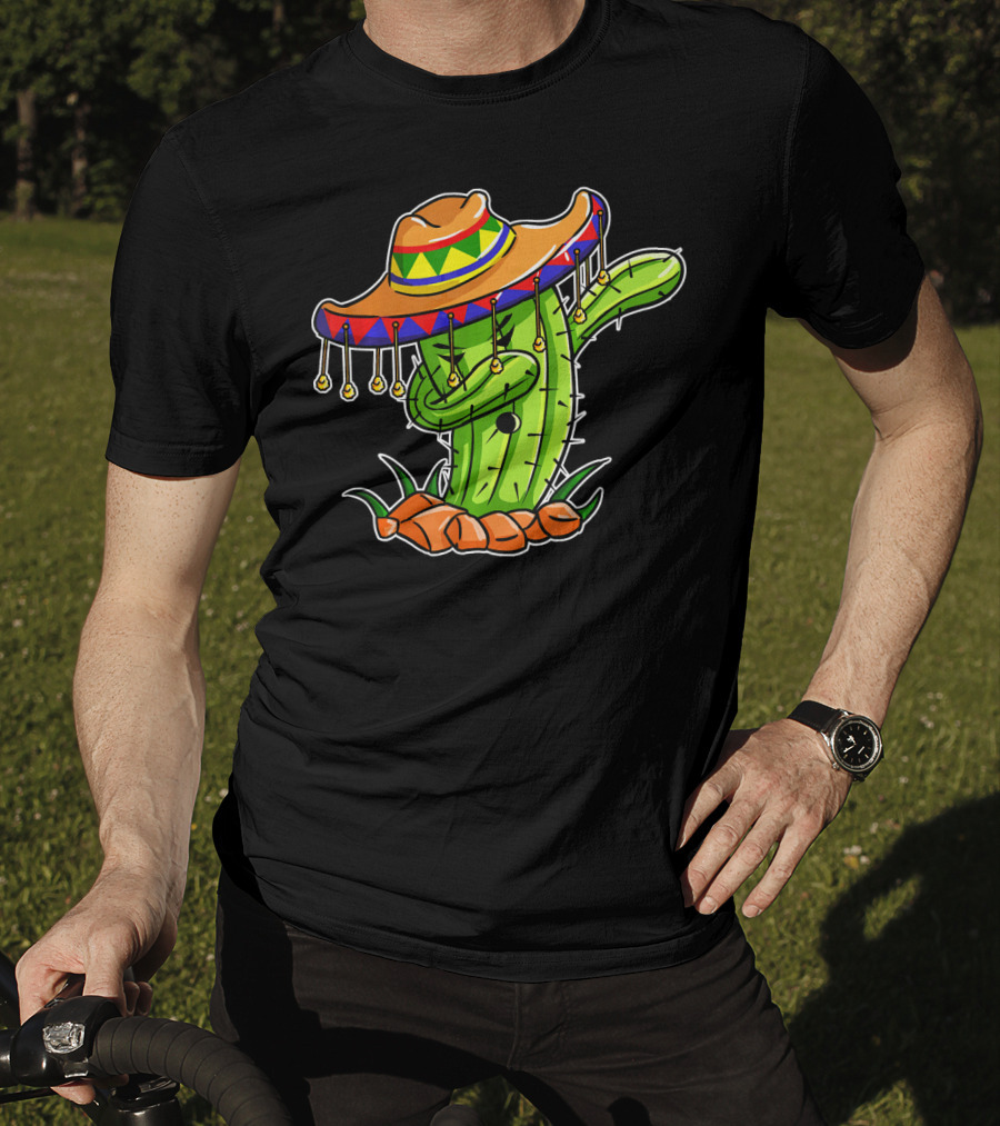 Dabbing Cactus Sombrero Cinco De Mayo T-Shirt