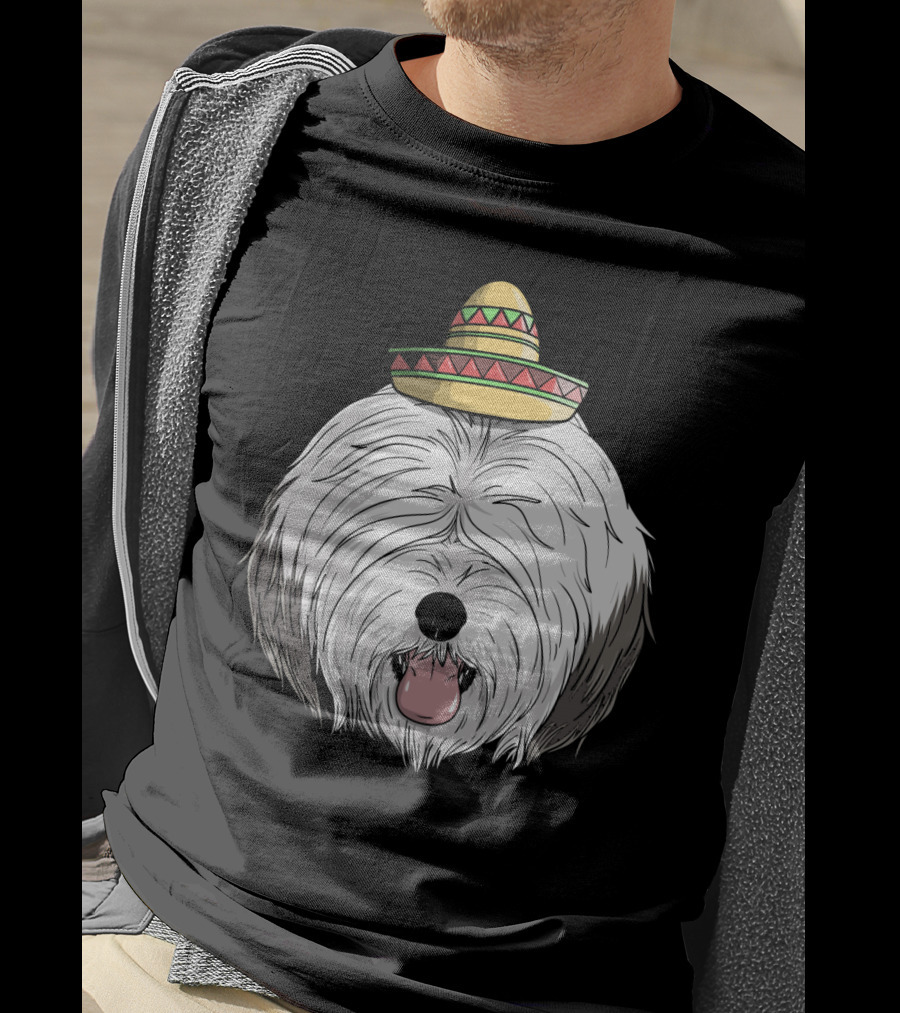 Old English Sheepdog Sombrero Cinco De Mayo Fiesta T-Shirt
