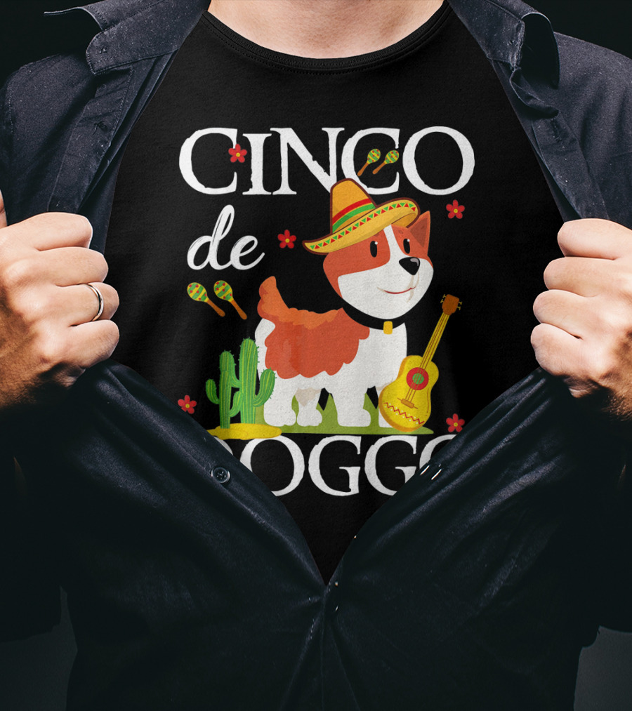 Cinco De Doggo Corgi With Sombrero And Maracas T-Shirt