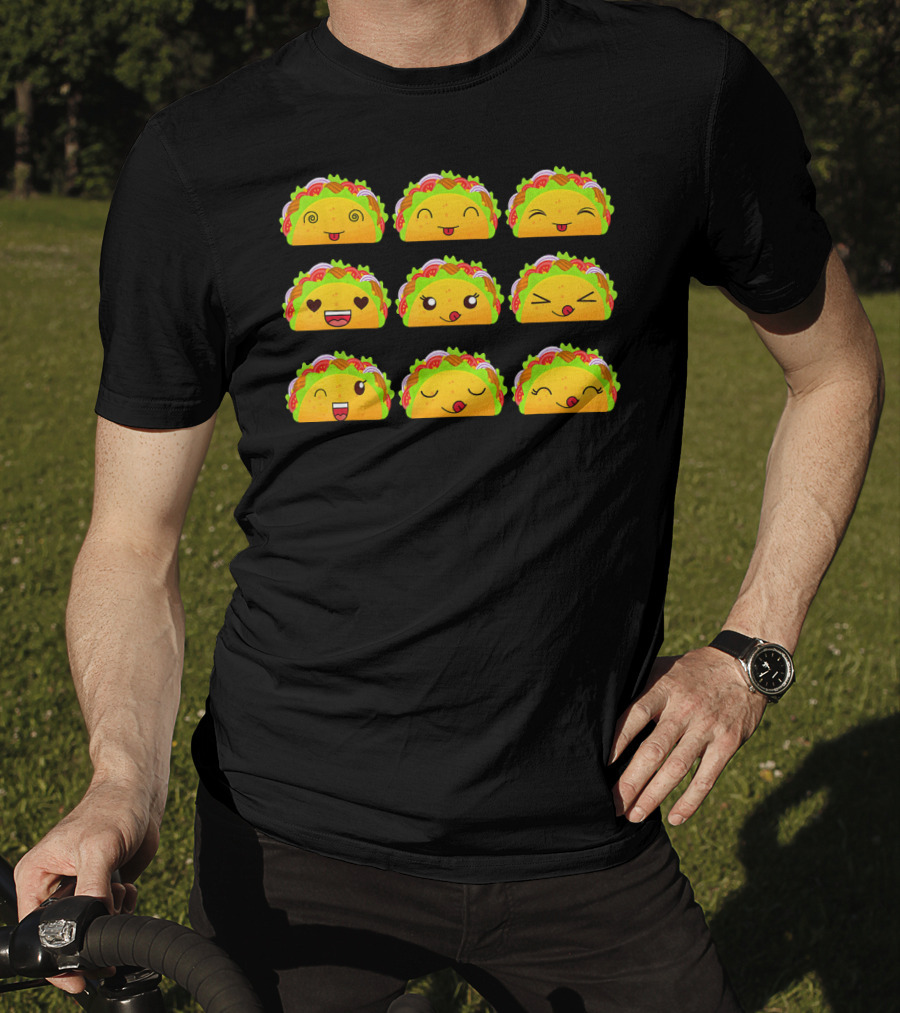Taco Emoji Faces Taco Lover Collection T-Shirt