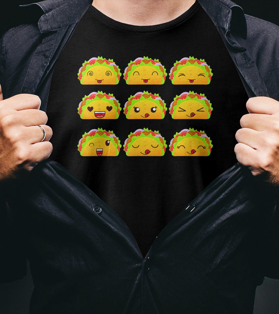 Taco Emoji Faces Taco Lover Collection T-Shirt