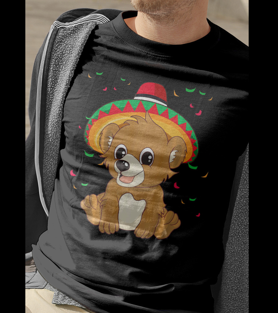 Cute Bear Cinco De Mayo 5th Of May Celebration Sombrero T-Shirt
