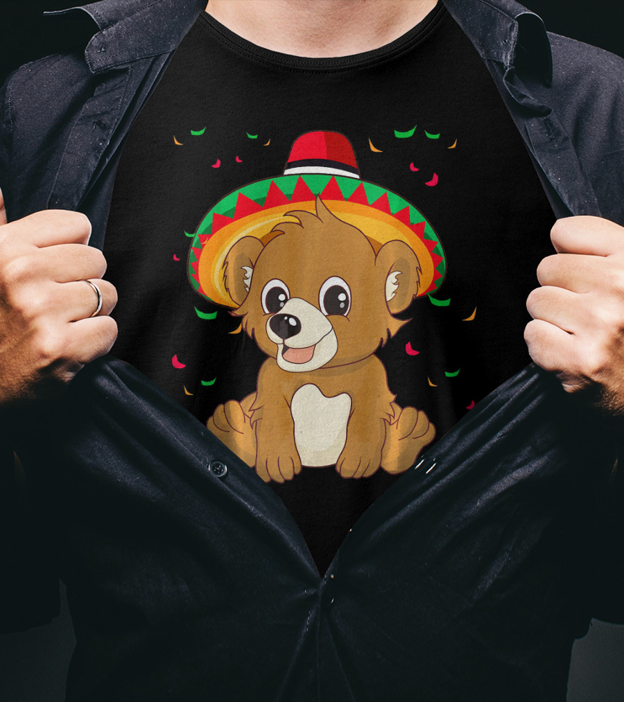 Cute Bear Cinco De Mayo 5th Of May Celebration Sombrero T-Shirt