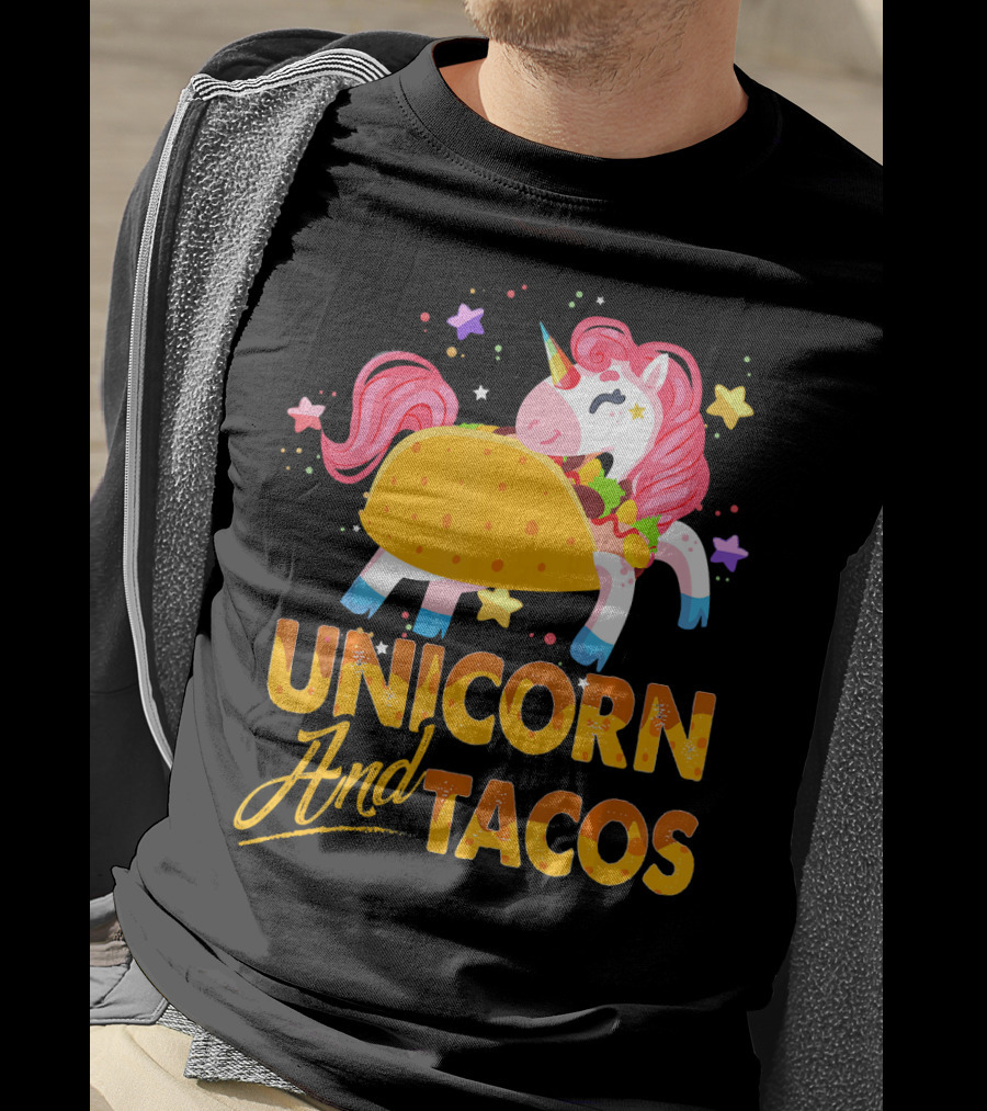 Unicorn And Tacos Colorful Cinco De Mayo Fun T-Shirt