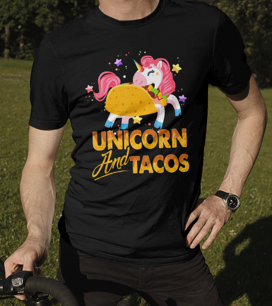 Unicorn And Tacos Colorful Cinco De Mayo Fun T-Shirt
