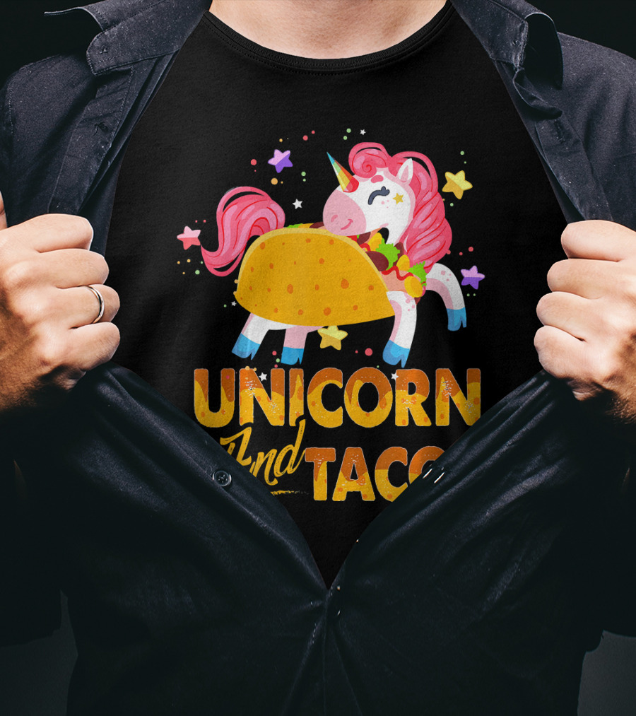 Unicorn And Tacos Colorful Cinco De Mayo Fun T-Shirt