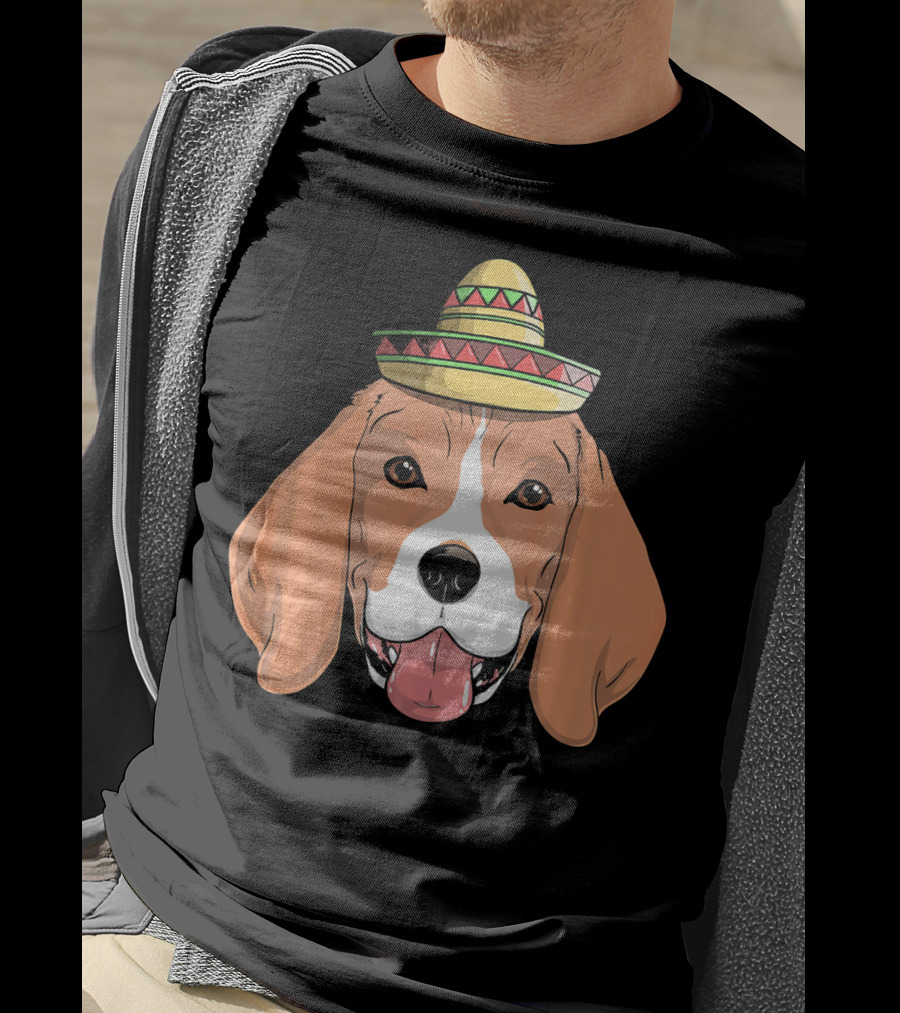 Beagle Dog Sombrero Fiesta Cinco De Mayo T-Shirt