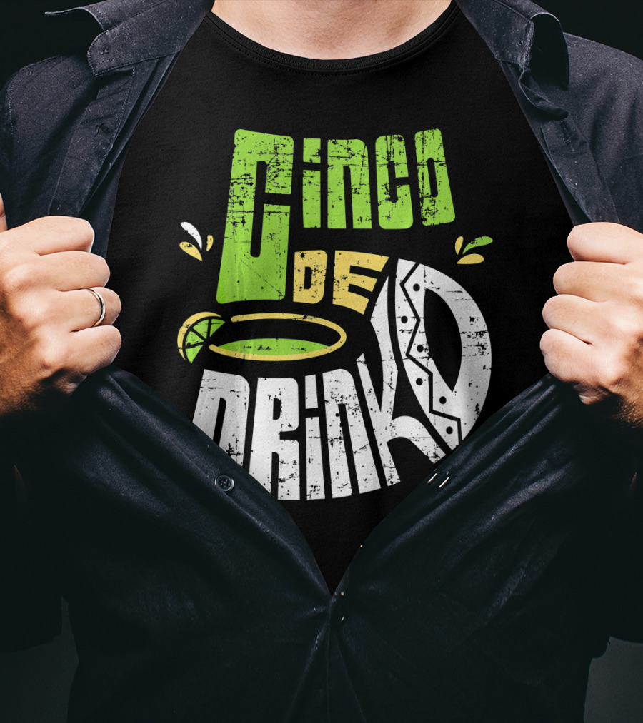 Cinco De Mayo Fiesta Cinco De Drinko Lime And Tequila T-Shirt