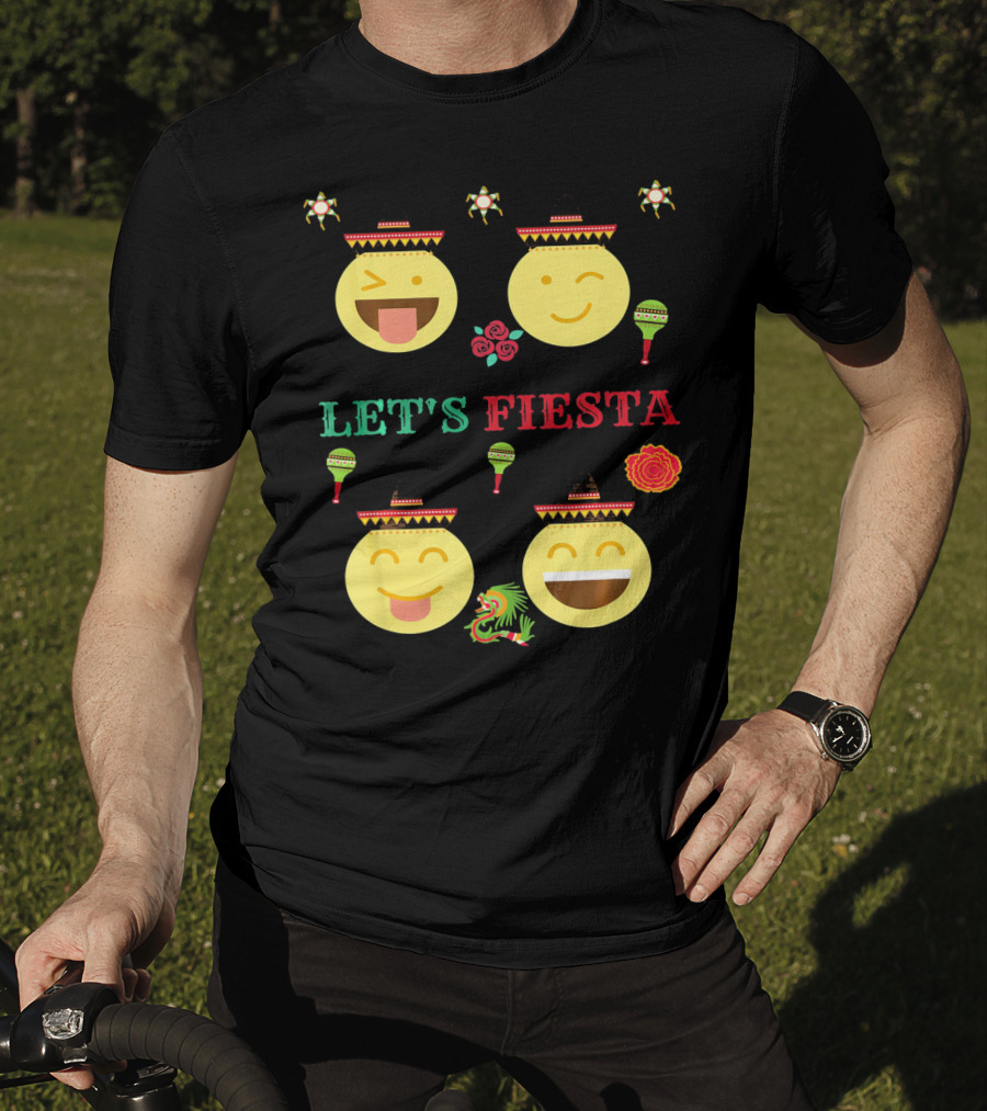Let's Fiesta Funny Emoji Cinco De Mayo Mexica T-Shirt
