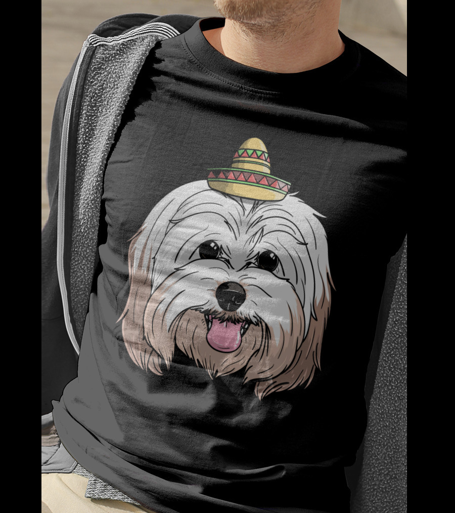 Havanese Dog Sombrero Fiesta Cinco De Mayo T-Shirt
