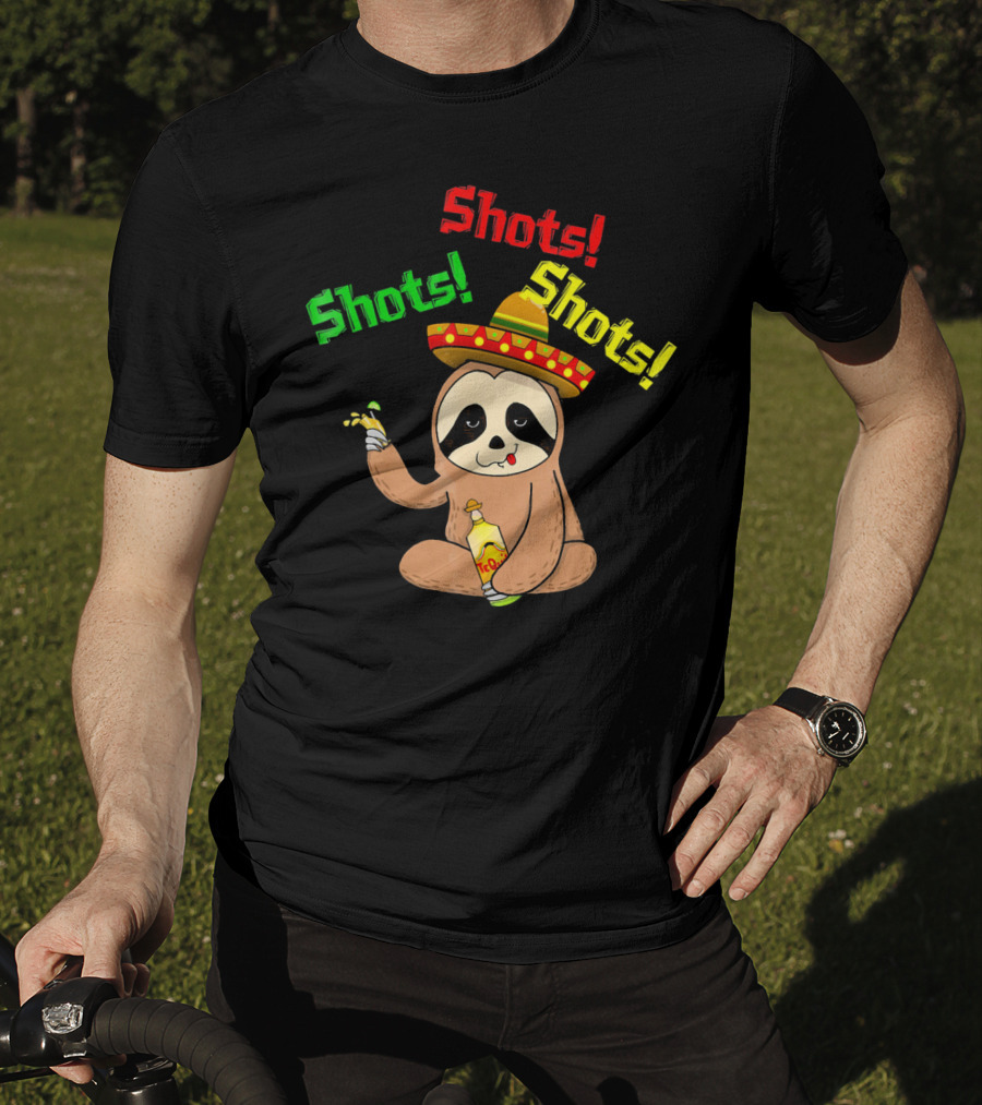 Cinco De Mayo Sloth Shots Tequila Sombrero T-Shirt