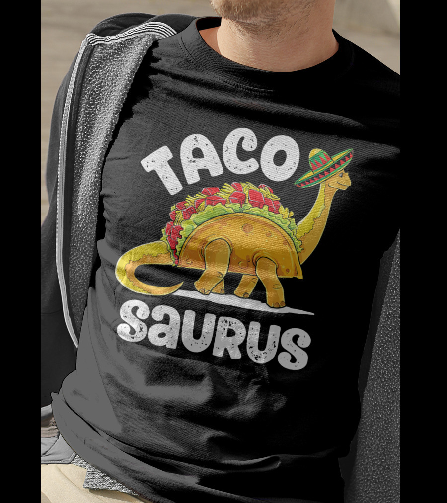 Tacosaurus Taco Dinosaur Rex Funny Sombrero T-Shirt