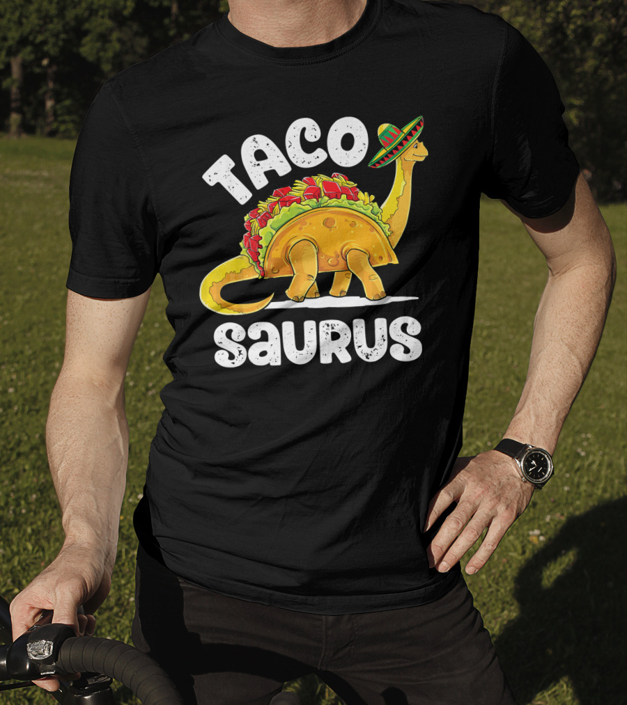 Tacosaurus Taco Dinosaur Rex Funny Sombrero T-Shirt