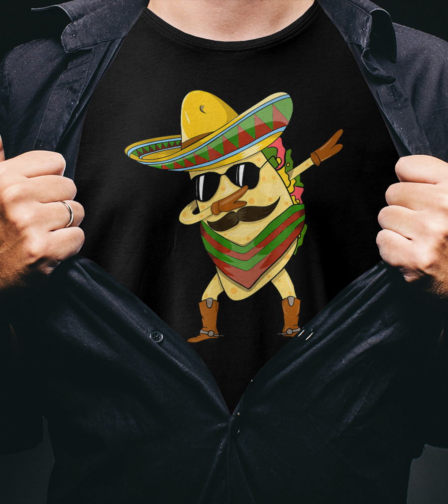 Dabbing Taco Sombrero Cinco De Mayo T-Shirt