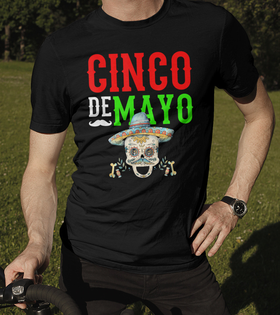 Cinco De Mayo Sugar Skull Sombrero T-Shirt