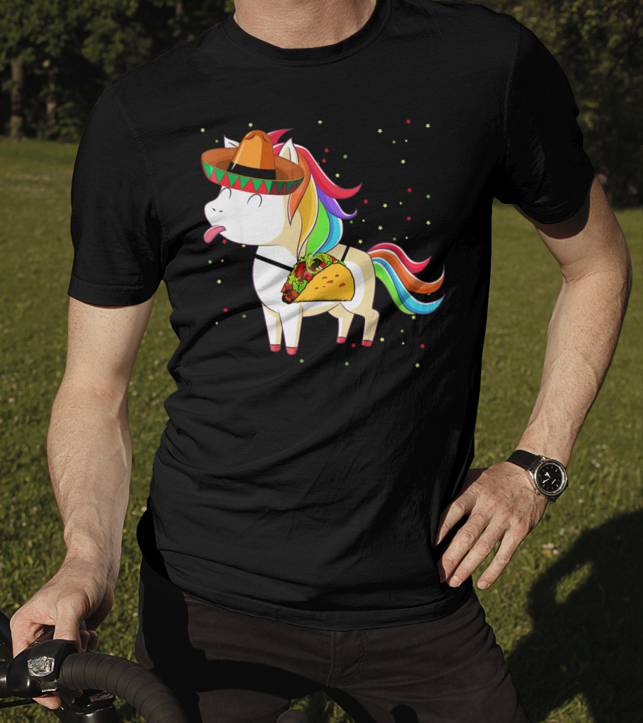 Sombrero Taco Unicorn Cinco De Mayo T-Shirt