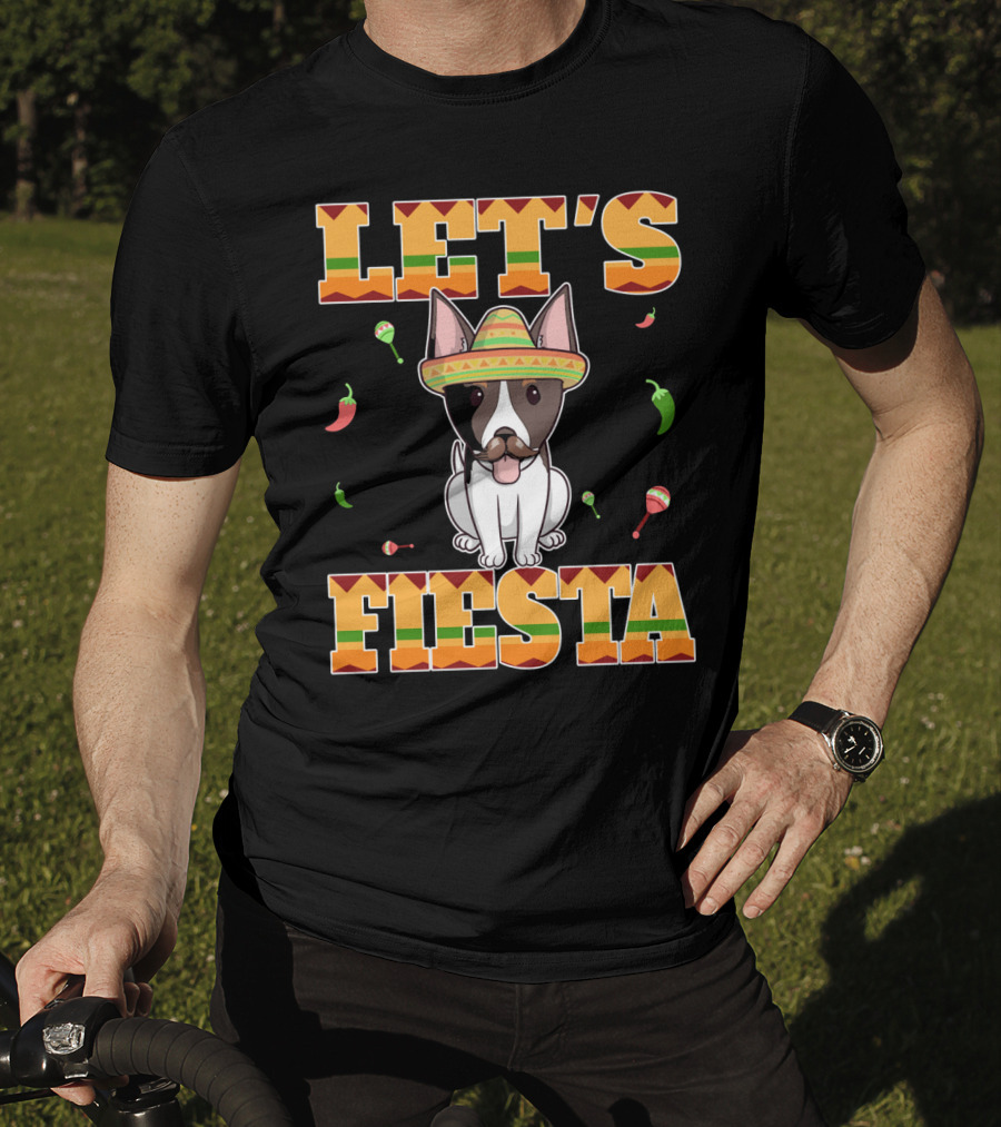 Let's Fiesta Rat Terrier Dog Cinco DE Mayo With Sombrero And Maracas T-Shirt