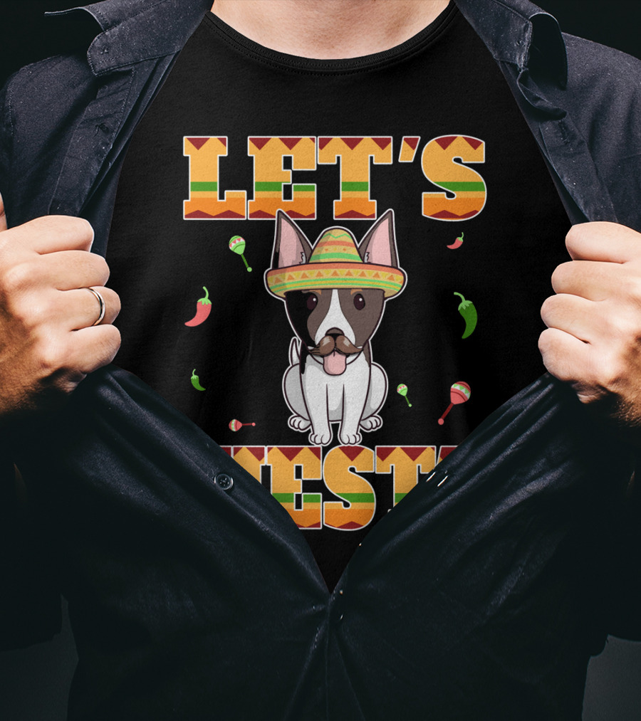 Let's Fiesta Rat Terrier Dog Cinco DE Mayo With Sombrero And Maracas T-Shirt