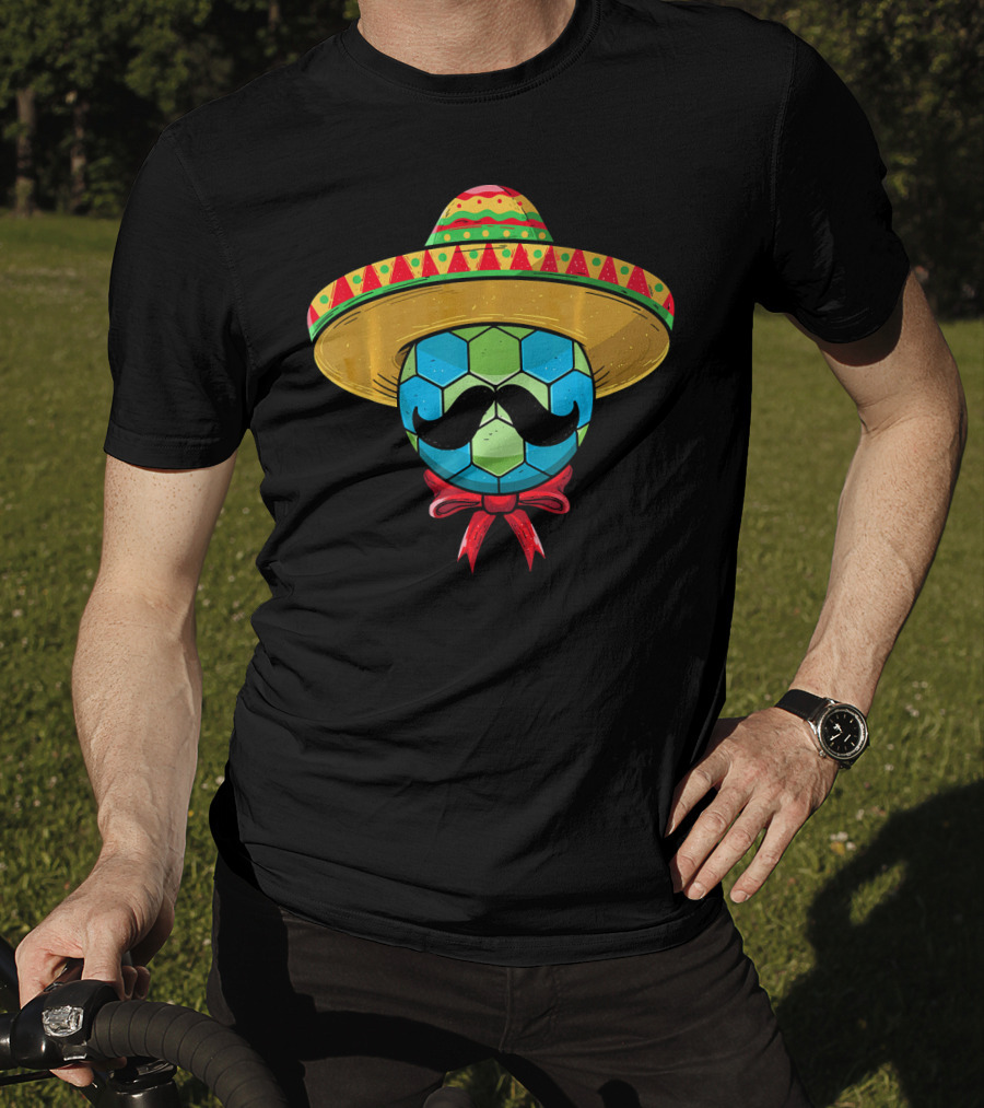 Cinco De Mayo Mexican Sombrero Mustache Handball T-Shirt