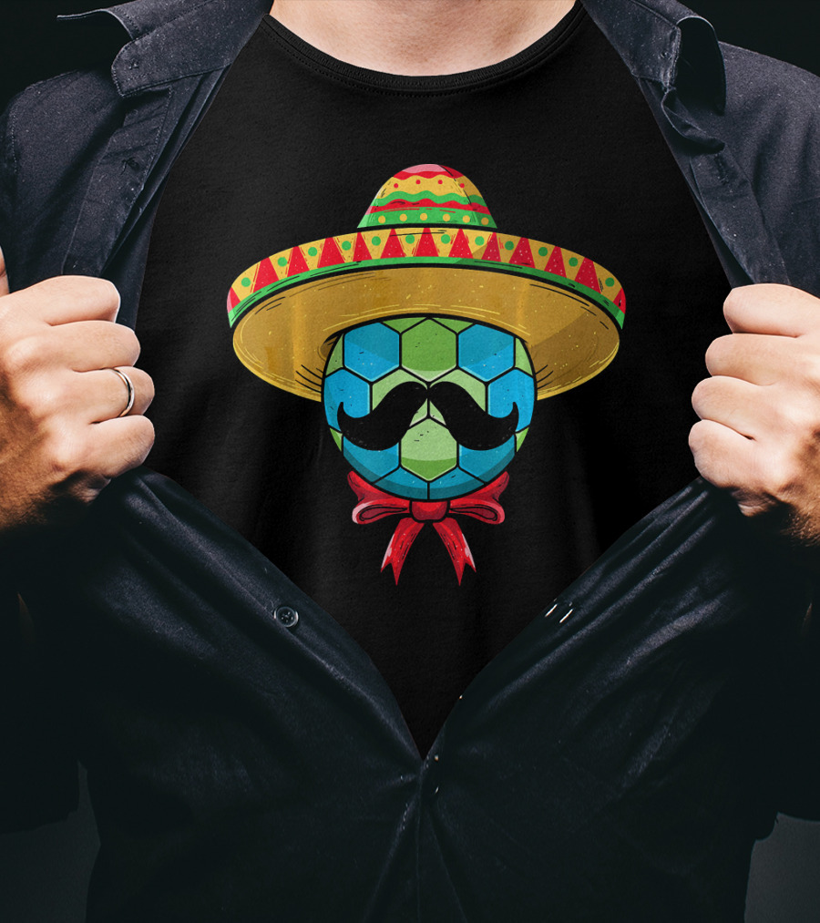 Cinco De Mayo Mexican Sombrero Mustache Handball T-Shirt