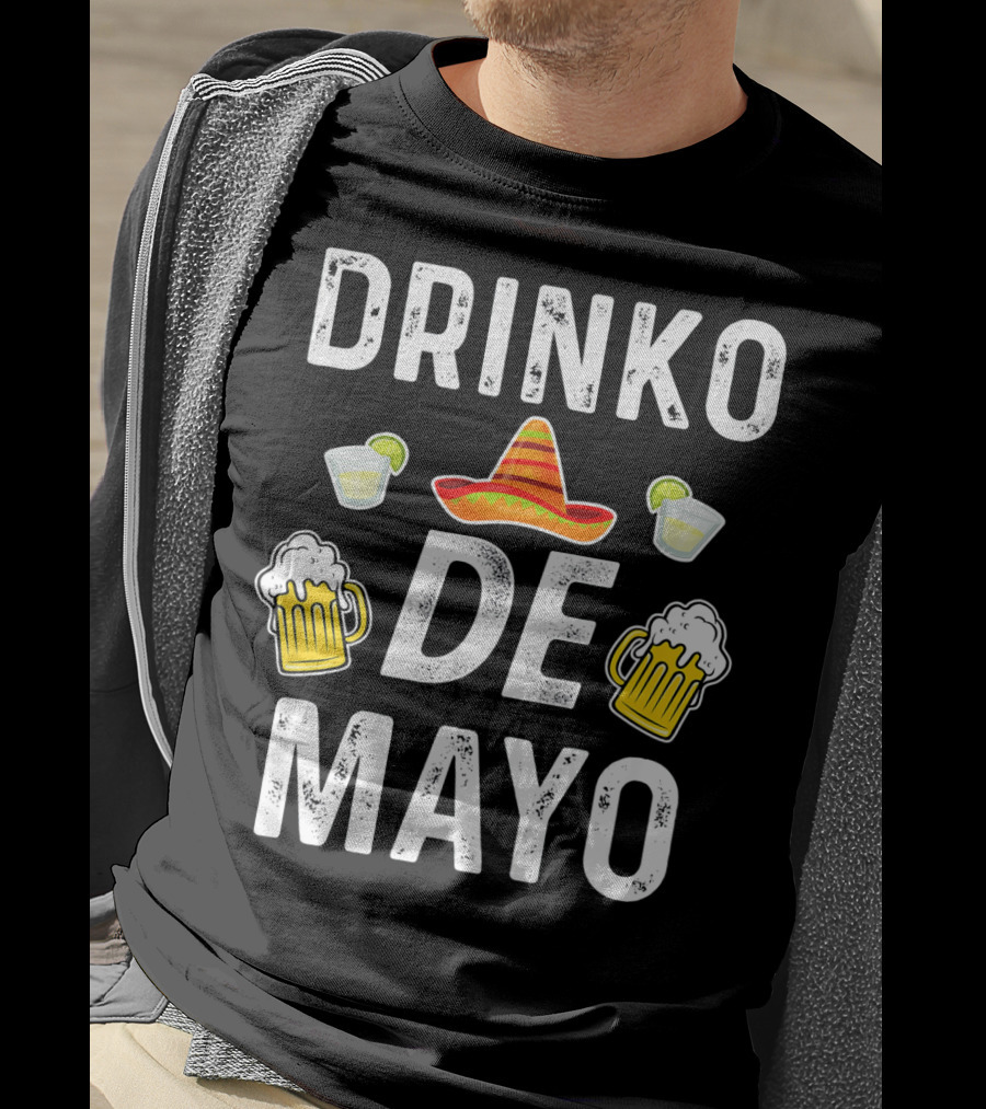 Drinko De Mayo Sombrero Beer And Lime Margarita Party T-Shirt