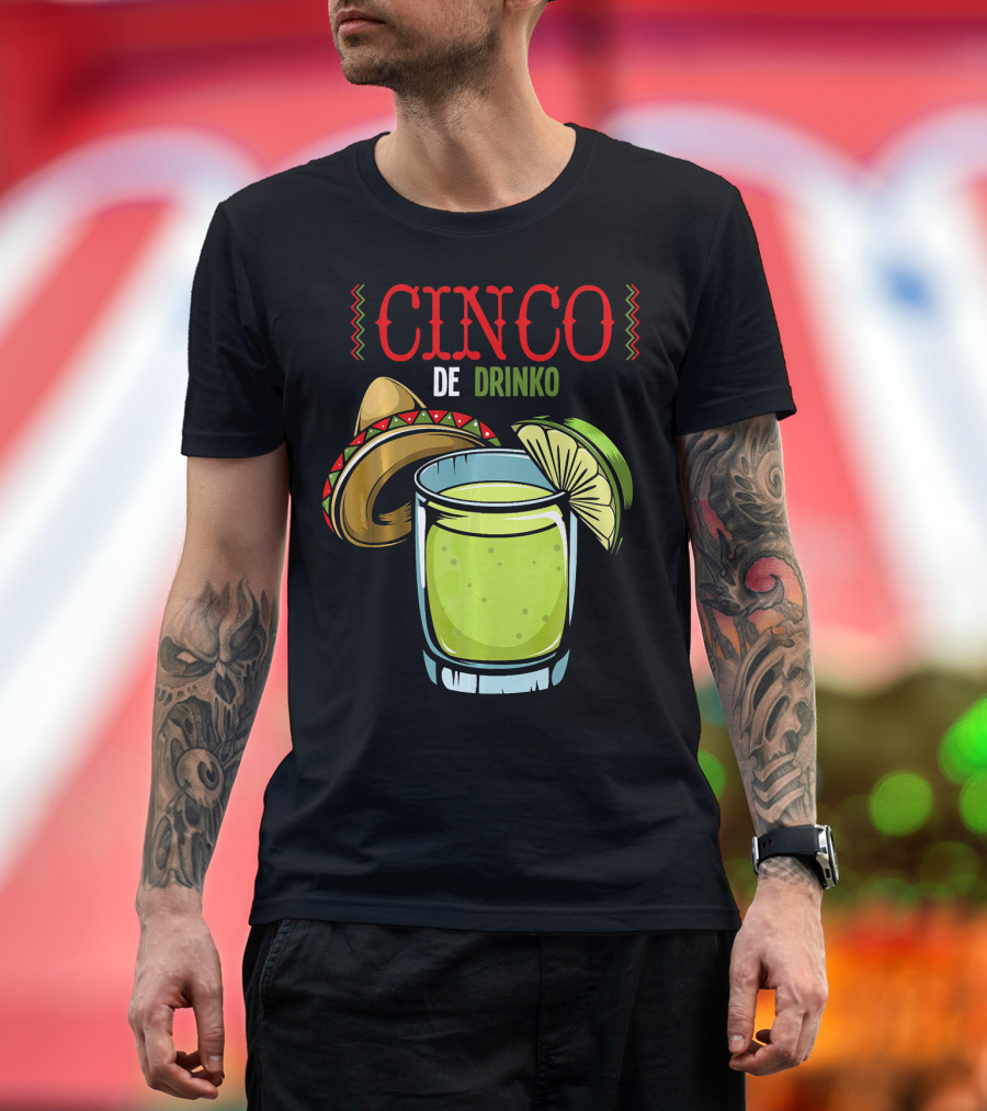 Cinco De Drinko Sombrero Lime Margarita Iconic Cinco De Mayo T-Shirt