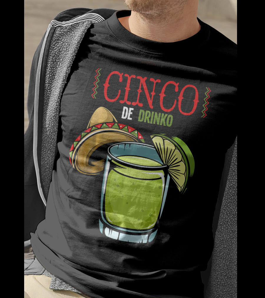 Cinco De Drinko Sombrero Lime Margarita Iconic Cinco De Mayo T-Shirt