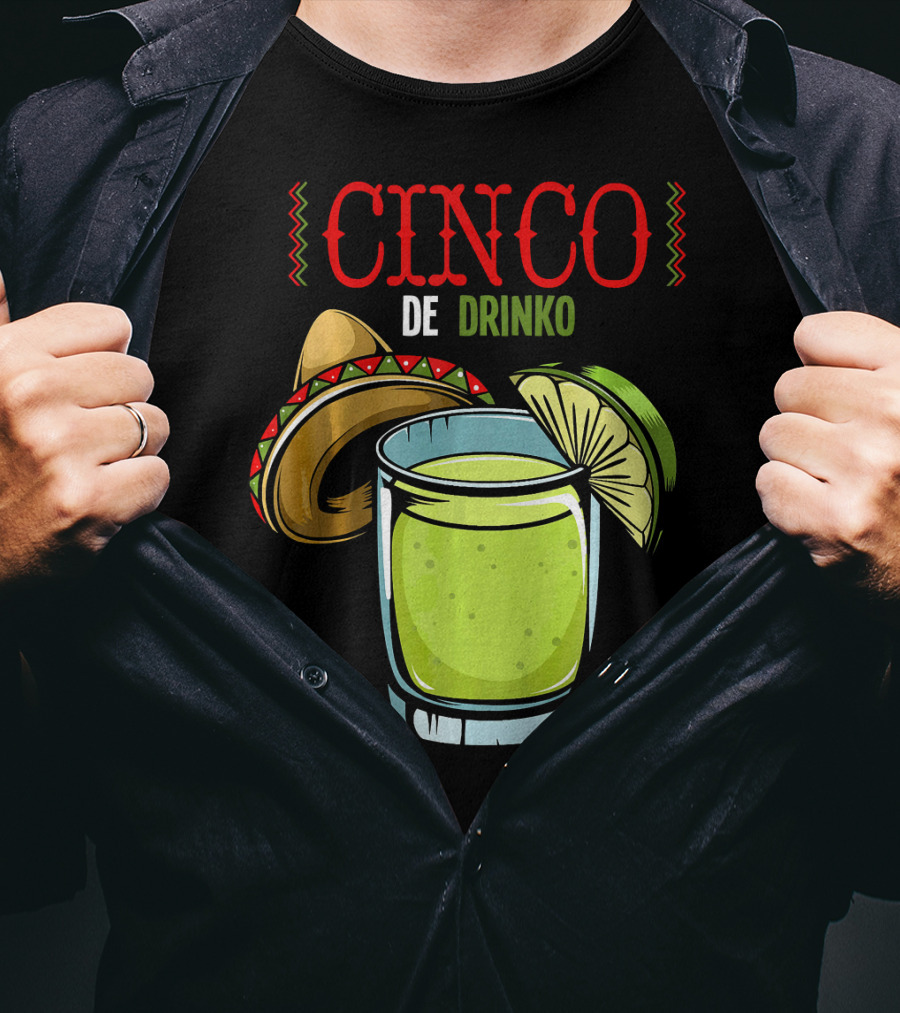 Cinco De Drinko Sombrero Lime Margarita Iconic Cinco De Mayo T-Shirt