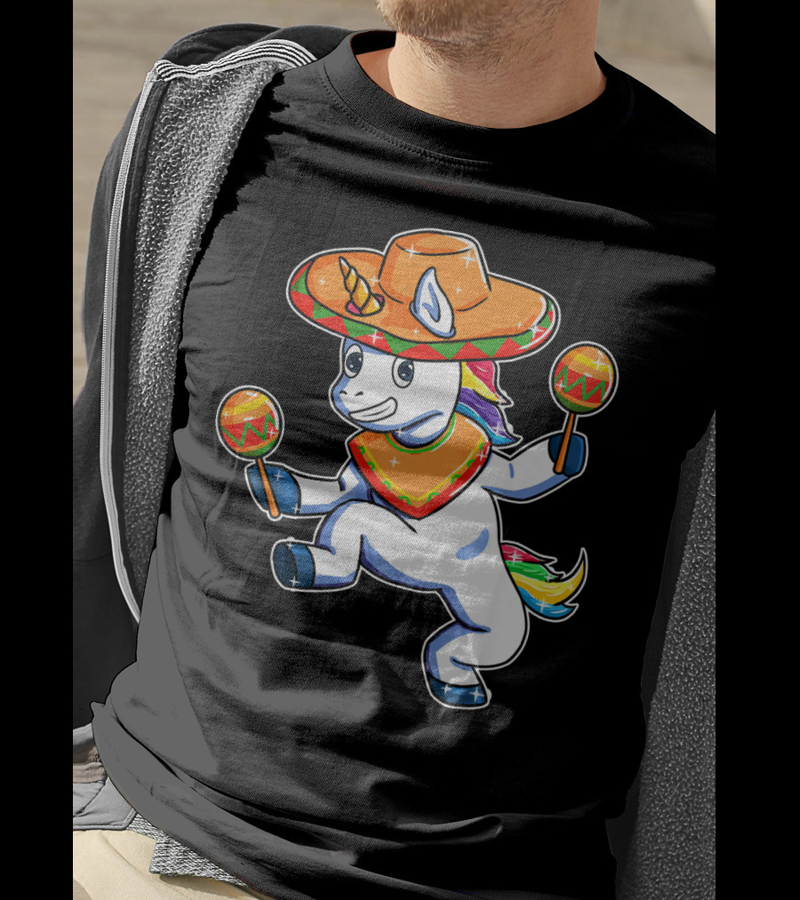 Funny Sombrero Unicorn Cinco De Mayo T-Shirt