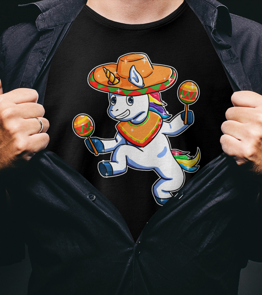 Funny Sombrero Unicorn Cinco De Mayo T-Shirt