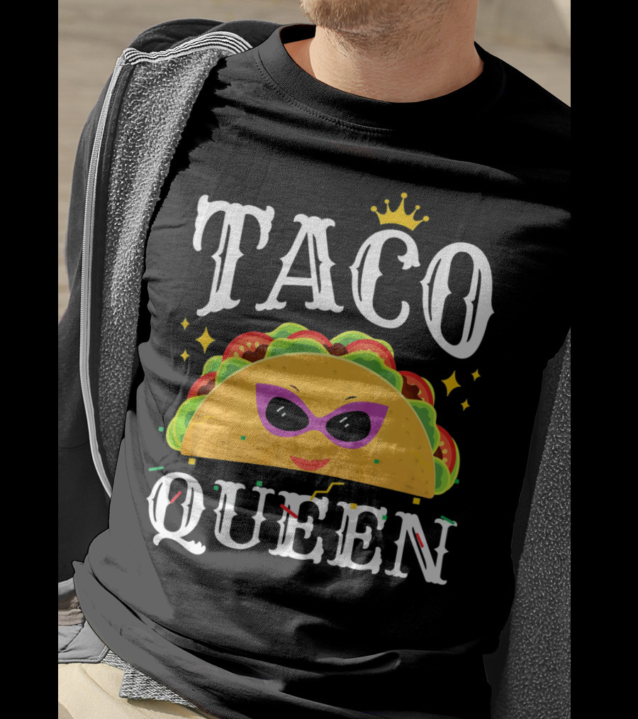 Taco Queen Cinco De Mayo Crown And Sunglasses T-Shirt